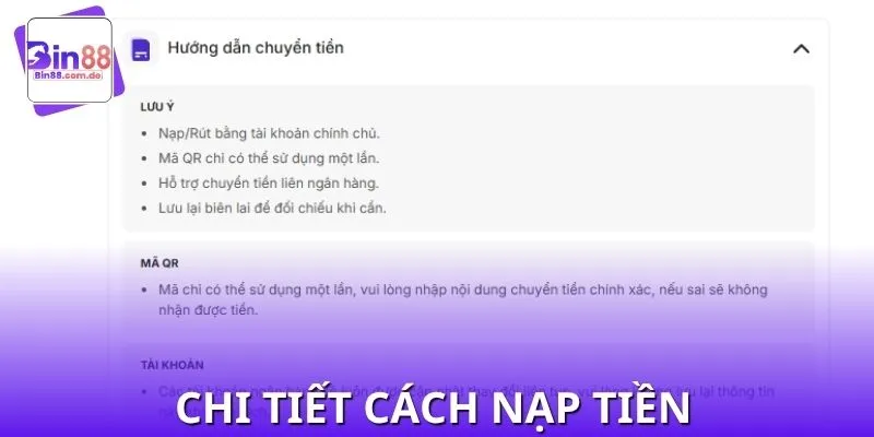 Hướng dẫn các bước nạp tiền siêu chuẩn